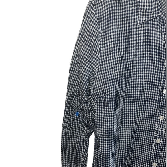 J.Crew Factory Boyfit Button Down Shirt sze L Blue Gingham Pre-Owned Excellent - Picture 4 of 15